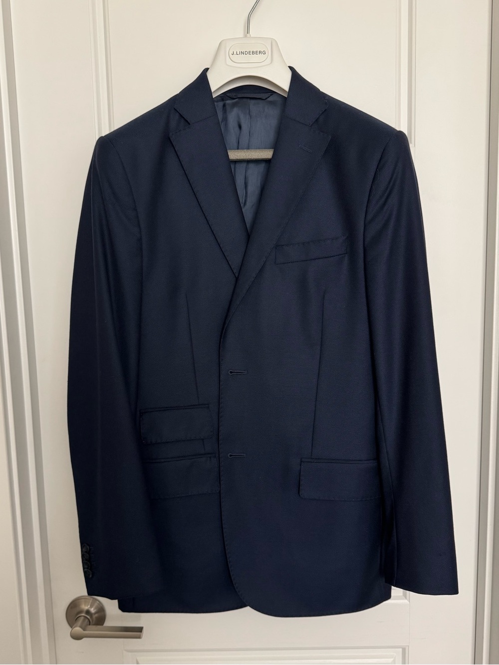 J.Lindeberg Dark Navy Tailored Men's Suit Blazer Donnie Soft Legend Wool